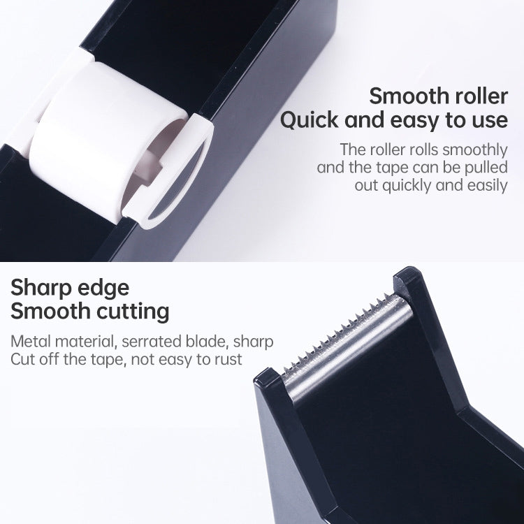 Tape Holder Office Tape Dispenser Desktop Tape Cutter(White)