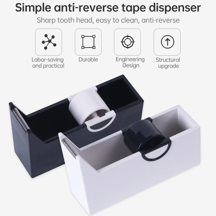 Tape Holder Office Tape Dispenser Desktop Tape Cutter(White)