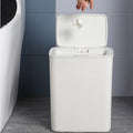 Fully-automatic with Lip Covered Household Living Room Kitchen Bathroom Intelligent Induction Trash Can, Style:Charged Type(White)