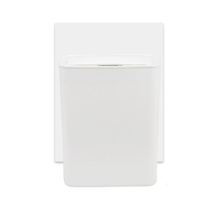 Fully-automatic with Lip Covered Household Living Room Kitchen Bathroom Intelligent Induction Trash Can, Style:Charged Type(White)