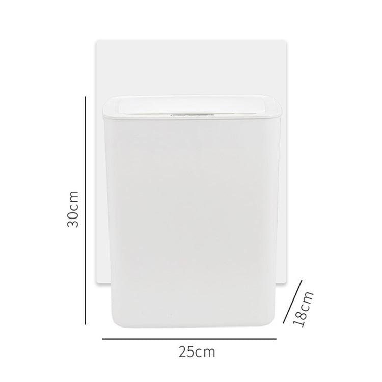 Fully-automatic with Lip Covered Household Living Room Kitchen Bathroom Intelligent Induction Trash Can, Style:Charged Type(White)