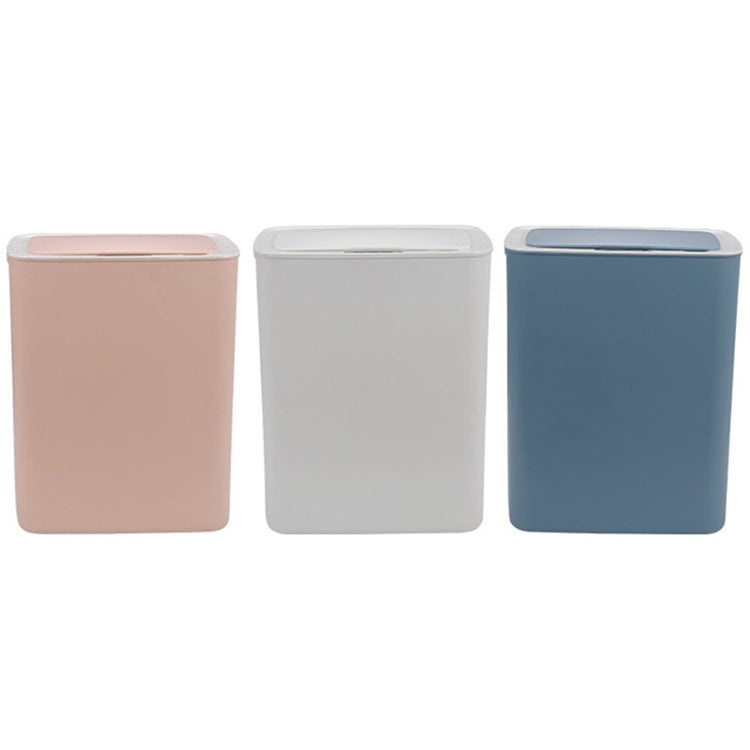 Fully-automatic with Lip Covered Household Living Room Kitchen Bathroom Intelligent Induction Trash Can, Style:Charged Type(White)