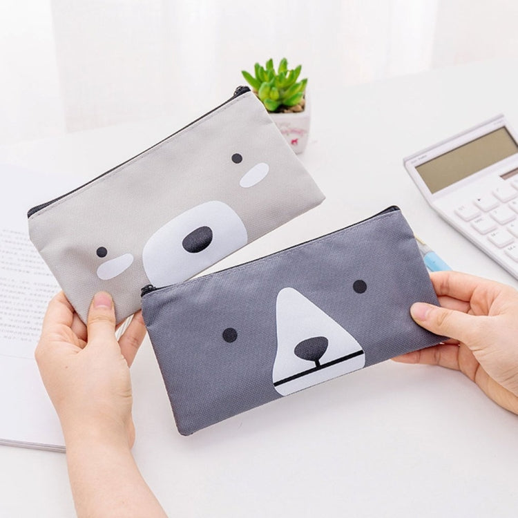2 PCS Cartoon Dog Simple Big Capacity Pencil Bag Office School Student Supplie Stationery(Dark  Blue)