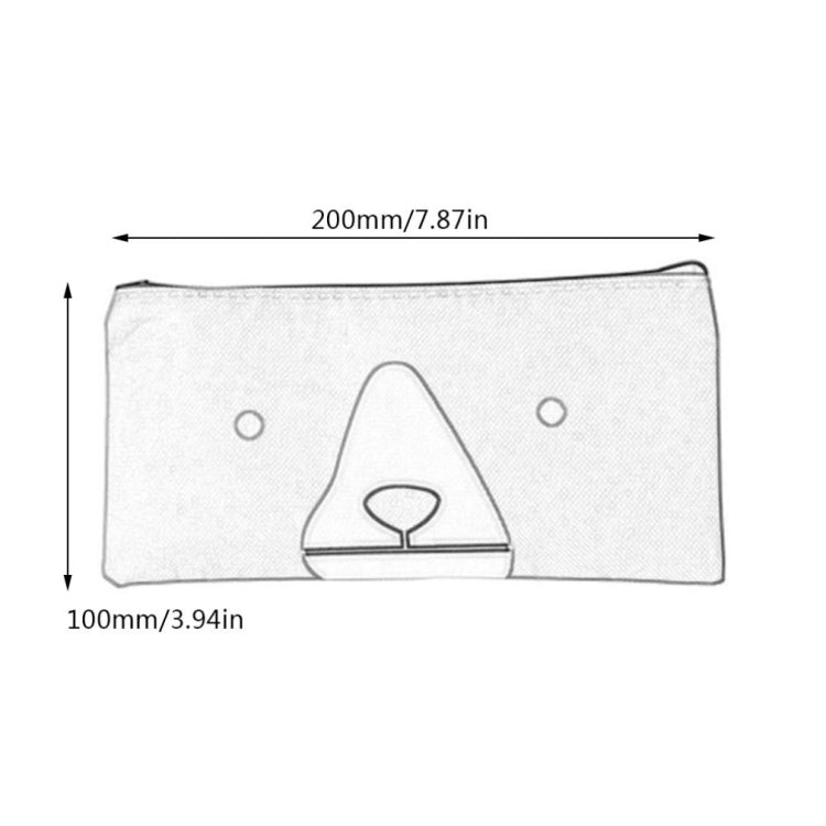 2 PCS Cartoon Dog Simple Big Capacity Pencil Bag Office School Student Supplie Stationery(Dark  Blue)