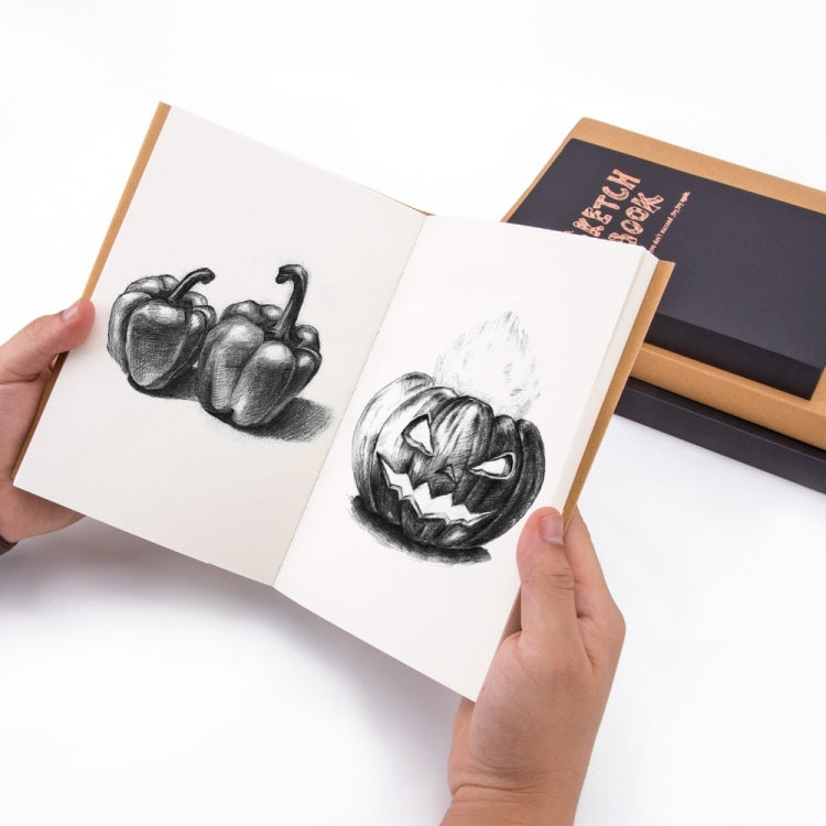 BN5704 Sketchbook Notepad Artist Sketch Drawing Design 120 Sheets Vintage Sketch Book Diary Drawing Notebook, Size:A4