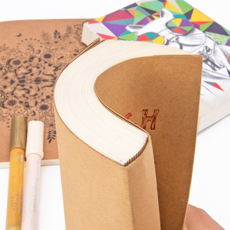BN5704 Sketchbook Notepad Artist Sketch Drawing Design 120 Sheets Vintage Sketch Book Diary Drawing Notebook, Size:A5