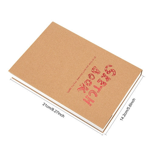 BN5704 Sketchbook Notepad Artist Sketch Drawing Design 120 Sheets Vintage Sketch Book Diary Drawing Notebook, Size:A5