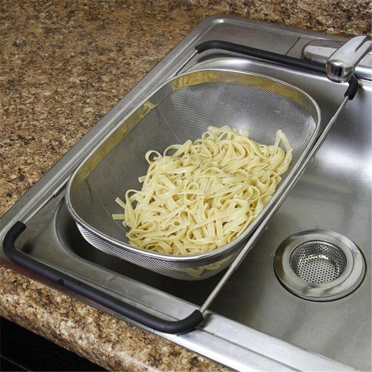 Stainless Steel Foldingf Filter Kitchen Tools Drainage Household Retractable Vegetable Fruit Basket, Size:24x34x11cm