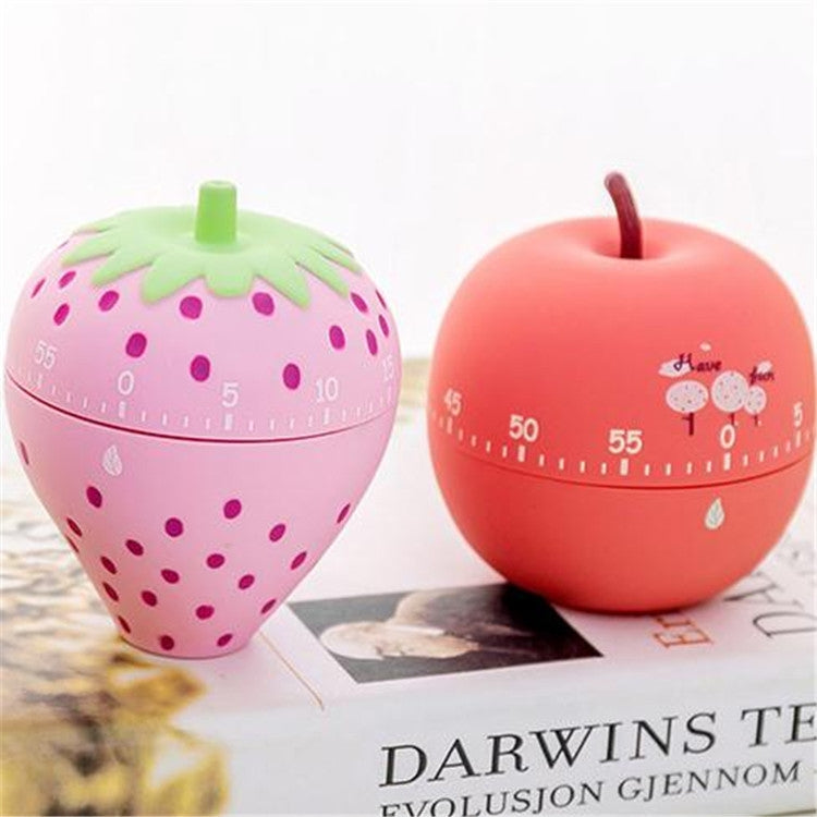 Creative Cartoon Fruit Shape Multi-Function Rotary Timer Learning Work Efficiency Time Manager(Apple)
