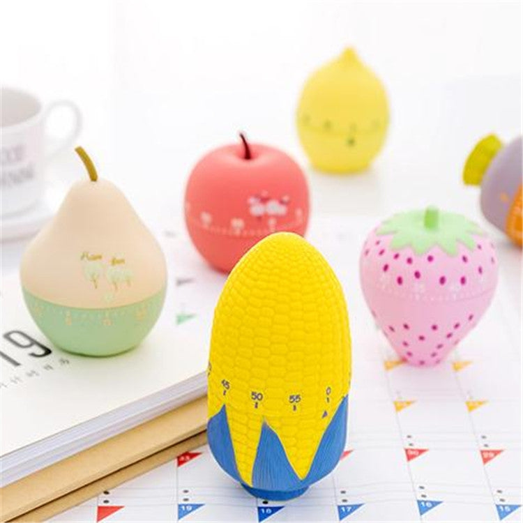 Creative Cartoon Fruit Shape Multi-Function Rotary Timer Learning Work Efficiency Time Manager(Lemon)