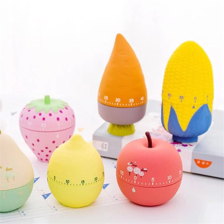 Creative Cartoon Fruit Shape Multi-Function Rotary Timer Learning Work Efficiency Time Manager(Lemon)
