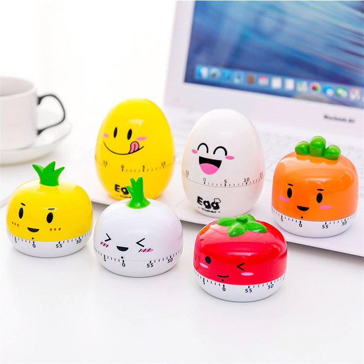 Creative Cartoon Fruit Shape Multi-Function Rotary Timer Learning Work Efficiency Time Manager(Pineapple)