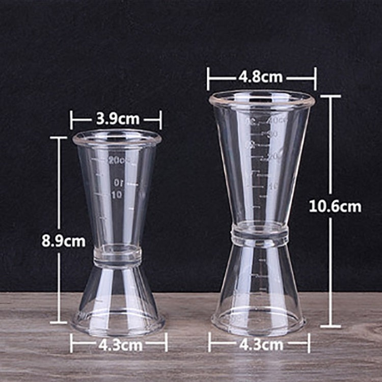 2 PCS PC Small Measuring Cup Device Double-headed Graduated Milk Tea Scale Cup Measuring Tool, Specification:Large