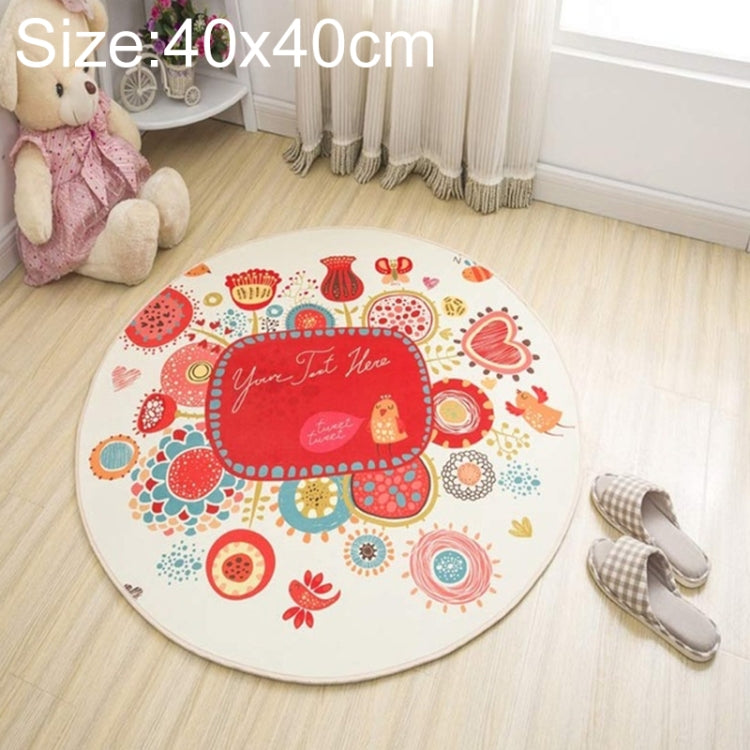 Circular Water Uptake Carpet  Floot Mat Cartoon Door Mat, Diameter: 40cm(Flower)