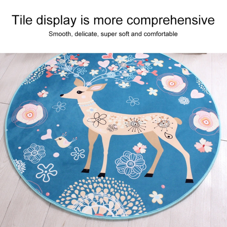 Circular Water Uptake Carpet  Floot Mat Cartoon Door Mat, Diameter: 40cm(Flower)