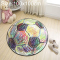 Circular Water Uptake Carpet  Floot Mat Cartoon Door Mat, Diameter: 100cm(Football)