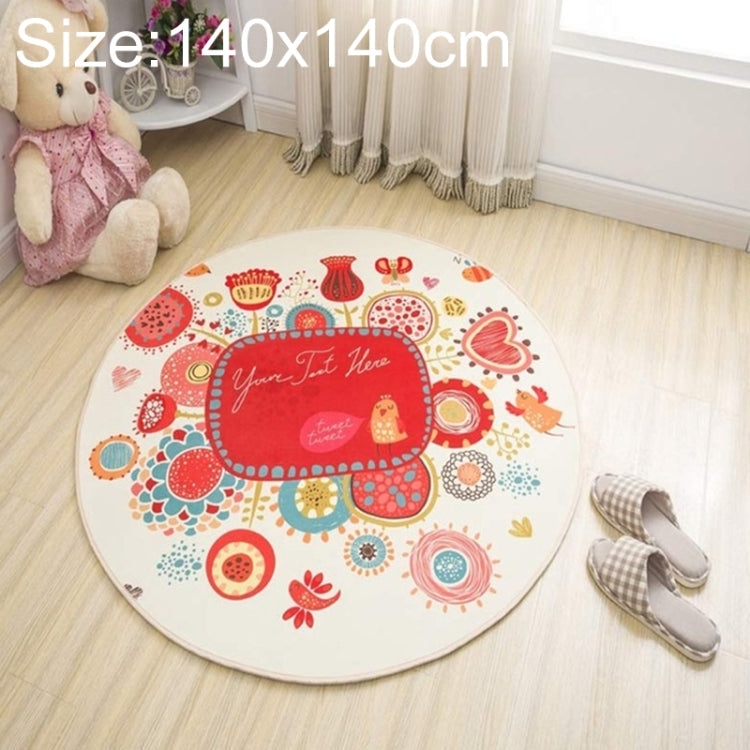 Circular Water Uptake Carpet  Floot Mat Cartoon Door Mat, Diameter: 140cm(Flower)