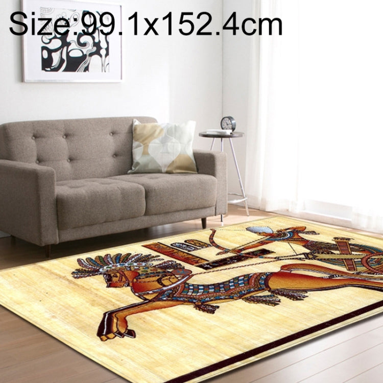 Retro Mat Flannel Velvet Carpet Play Basketball Game Mats Baby Crawling Bed Rugs, Size:99.1x152.4cm(Shoot Horses Tribe)