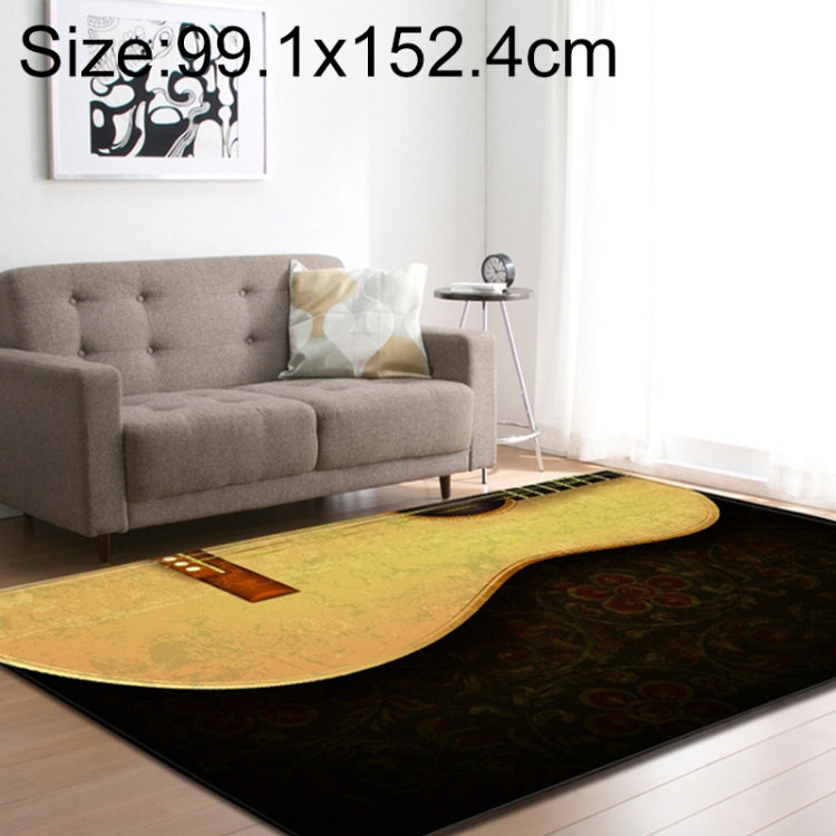 Retro Mat Flannel Velvet Carpet Play Basketball Game Mats Baby Crawling Bed Rugs, Size:99.1x152.4cm(Half Guitar)