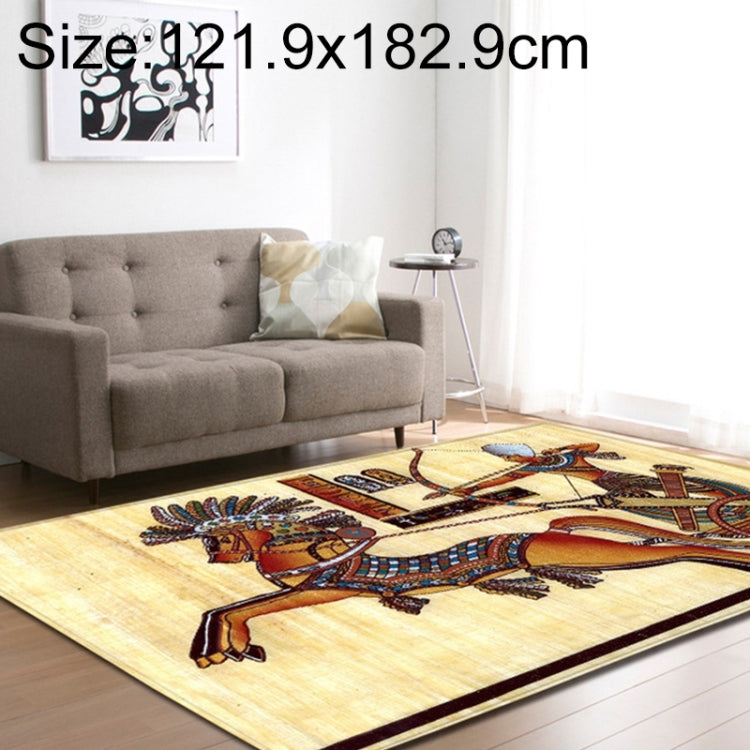 Retro Mat Flannel Velvet Carpet Play Basketball Game Mats Baby Crawling Bed Rugs, Size:121.9x182.9cm(Shoot Horses Tribe)