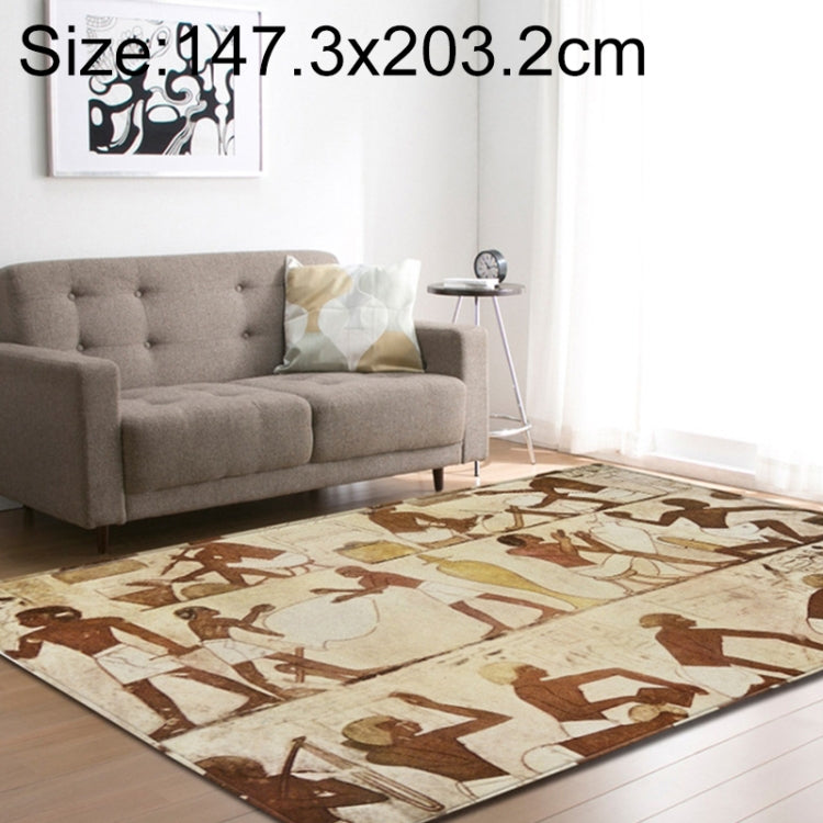 Retro Mat Flannel Velvet Carpet Play Basketball Game Mats Baby Crawling Bed Rugs, Size:147.3x203.2cm(Labor Tribe)