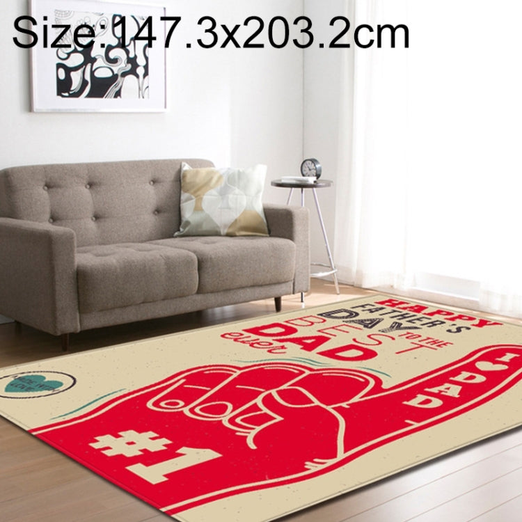 Retro Mat Flannel Velvet Carpet Play Basketball Game Mats Baby Crawling Bed Rugs, Size:147.3x203.2cm(Words Hand)