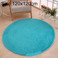 KSolid Round Carpet Soft Fleece Mat Anti-Slip Area Rug Kids Bedroom Door Mats, Size:Diameter: 120cm(Blue)