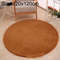 KSolid Round Carpet Soft Fleece Mat Anti-Slip Area Rug Kids Bedroom Door Mats, Size:Diameter: 120cm(Khaki)