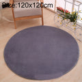 KSolid Round Carpet Soft Fleece Mat Anti-Slip Area Rug Kids Bedroom Door Mats, Size:Diameter: 120cm(Silver Grey)