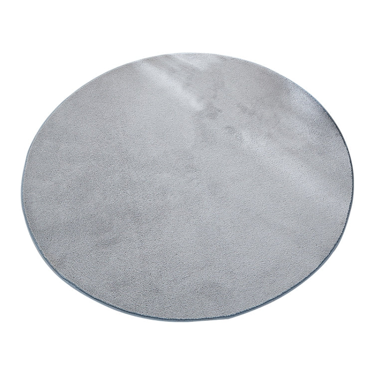 KSolid Round Carpet Soft Fleece Mat Anti-Slip Area Rug Kids Bedroom Door Mats, Size:Diameter: 120cm(Silver Grey)