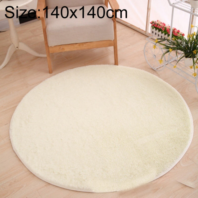 KSolid Round Carpet Soft Fleece Mat Anti-Slip Area Rug Kids Bedroom Door Mats, Size:Diameter: 140cm(White)
