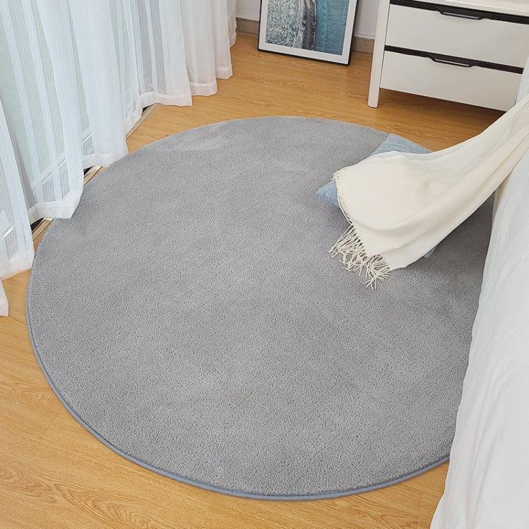 KSolid Round Carpet Soft Fleece Mat Anti-Slip Area Rug Kids Bedroom Door Mats, Size:Diameter: 140cm(Grass Green)
