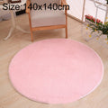KSolid Round Carpet Soft Fleece Mat Anti-Slip Area Rug Kids Bedroom Door Mats, Size:Diameter: 140cm(Pink)