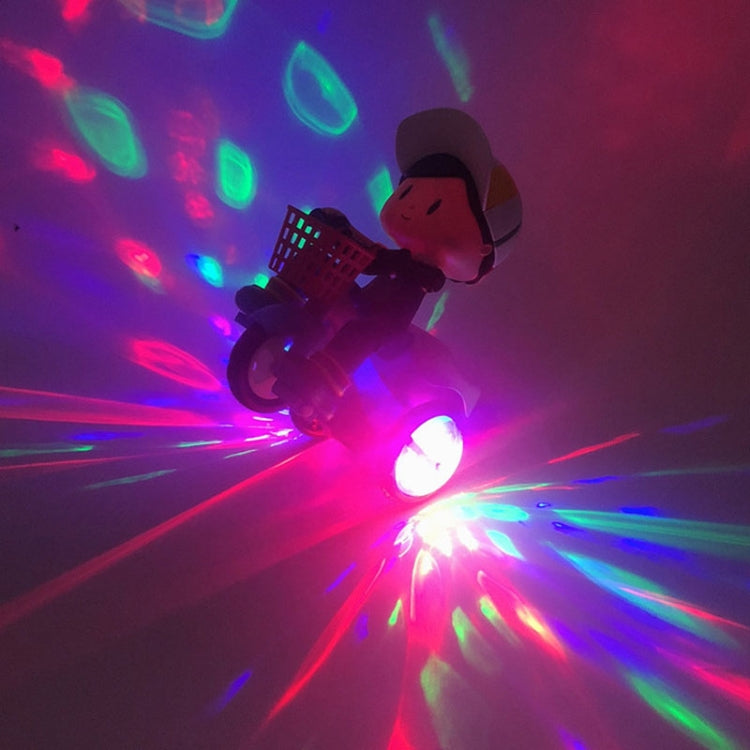 Electric Universal Stunt Tricycle Rotating Cartoon Toy Car with Light Music, Random Color Delivery(Girl)