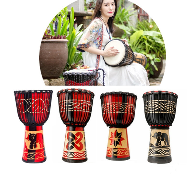 Painted African Drum Children Kindergarten Percussion Instruments Sheepskin Tambourine, Random Delivery, Size:Standard 10 In