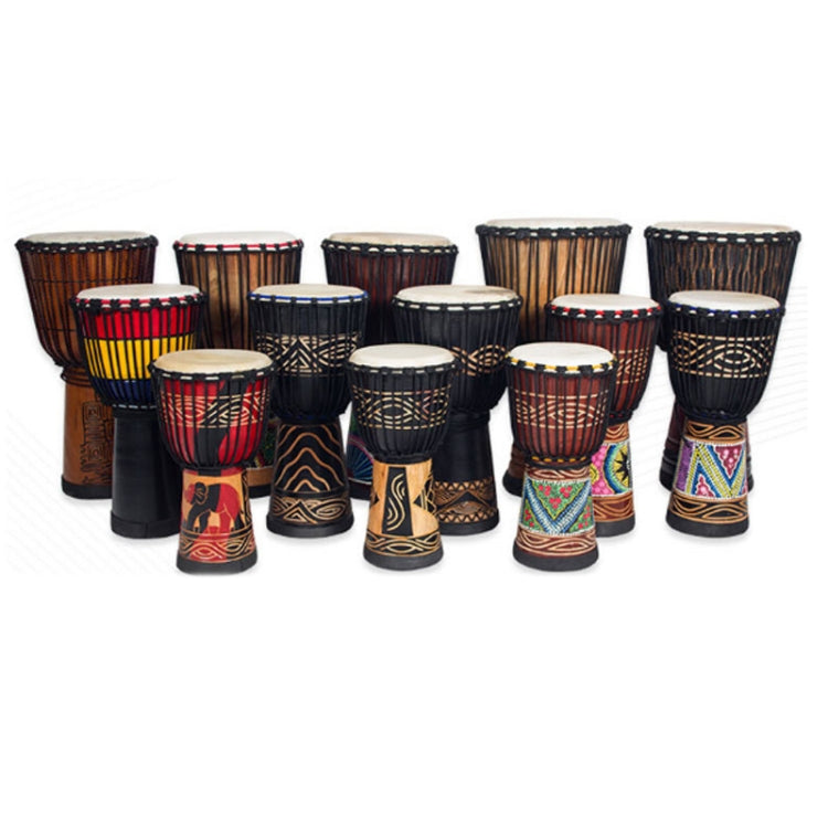 Painted African Drum Children Kindergarten Percussion Instruments Sheepskin Tambourine, Random Delivery, Size:Standard 12 In