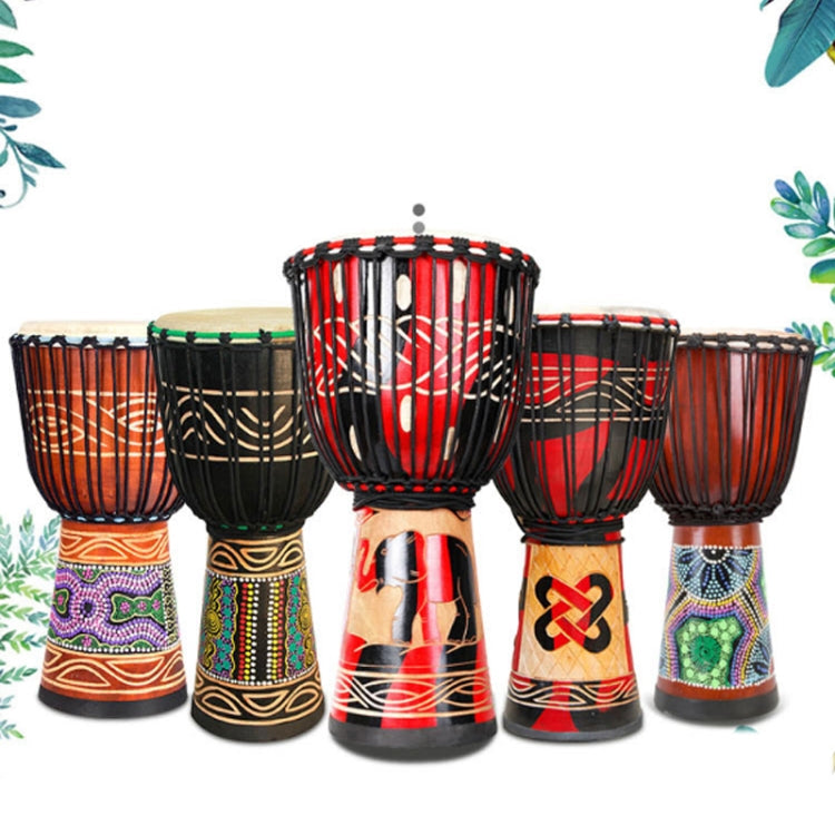 Painted African Drum Children Kindergarten Percussion Instruments Sheepskin Tambourine, Random Delivery, Size:Big 12 In