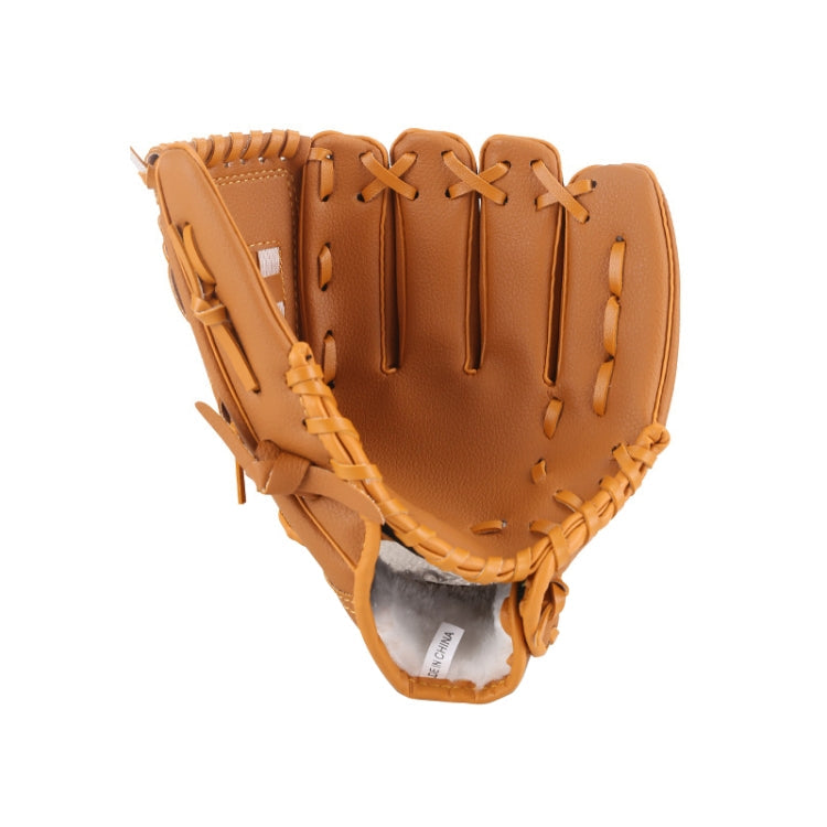 PVC Outdoor Motion Baseball Leather Baseball Pitcher Softball Gloves, Size:11.5 inch(Brown)
