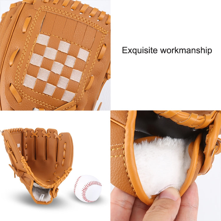 PVC Outdoor Motion Baseball Leather Baseball Pitcher Softball Gloves, Size:11.5 inch(Brown)