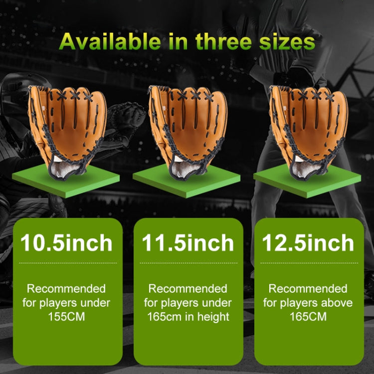 PVC Outdoor Motion Baseball Leather Baseball Pitcher Softball Gloves, Size:11.5 inch(Brown)