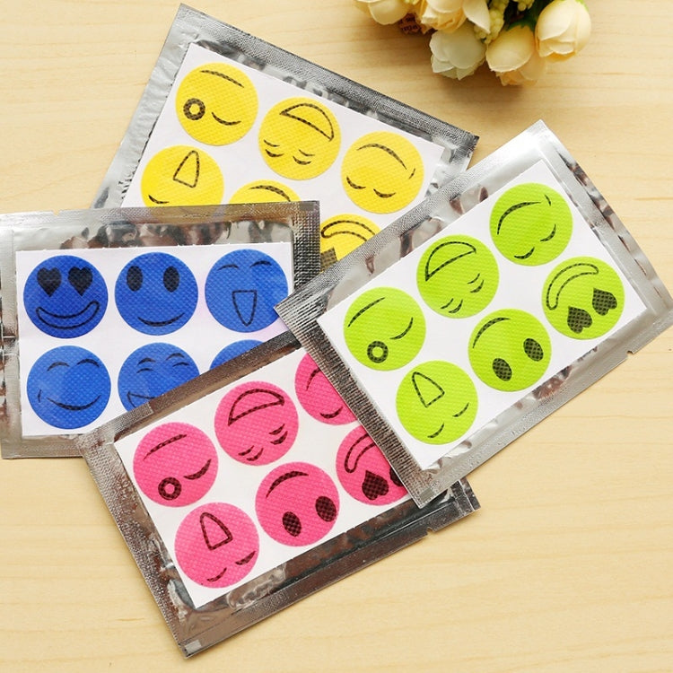 10pcs  Mosquito Stickers DIY Mosquito Repellent Stickers Patches Cartoon Smiling Face Drive Repeller (Color Random Delivery)