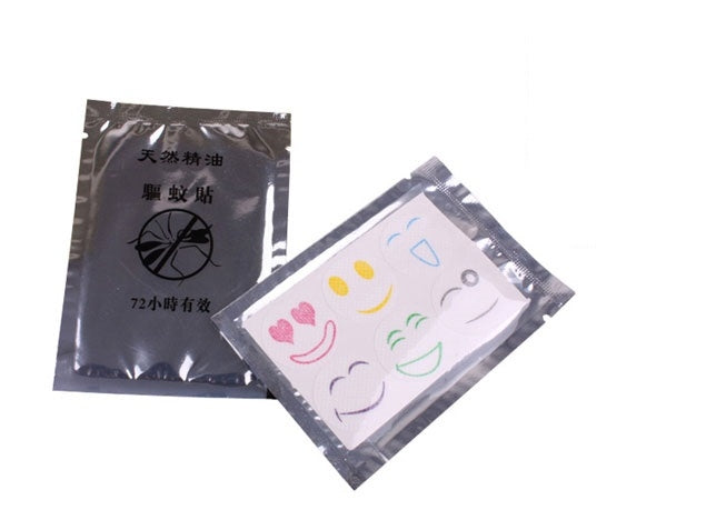 10pcs  Mosquito Stickers DIY Mosquito Repellent Stickers Patches Cartoon Smiling Face Drive Repeller (Color Random Delivery)