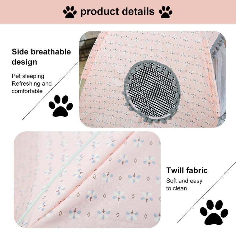 Four Seasons Universal Cat Small Dog Tent Removable and Washable Cat Litter Pet Nest, Size:M(Leopard Grain Green)