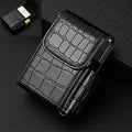 PU Leather Cigarette Case Lighter Case Business Card Case(Stone Pattern Black)