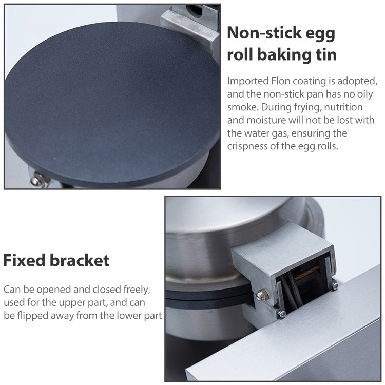 Stainless Steel Single-head Egg Roll Machine Ice Cream Crisp Egg Roller, Size:320x250x178cm