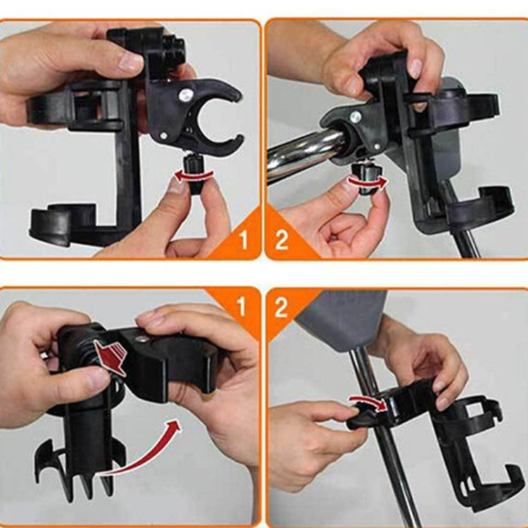 Rotatable Lockable Bicycle Bottle Cage Baby Stroller Bottle Holder Bicycle Water Bottle Holder(Black)