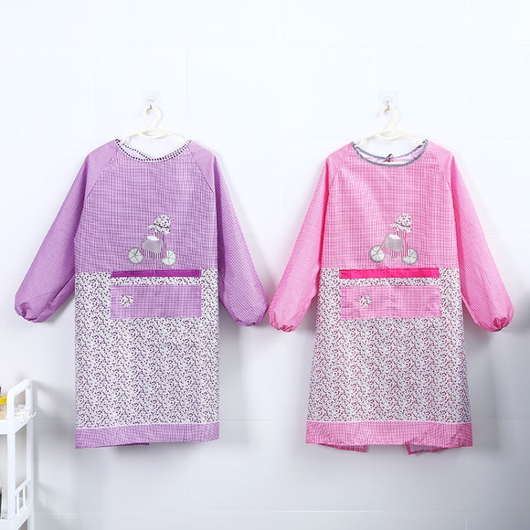 Kitchen Anti-fouling Oil-proof Adult Gowns Home Apron, with Long Sleeve(Coffee)