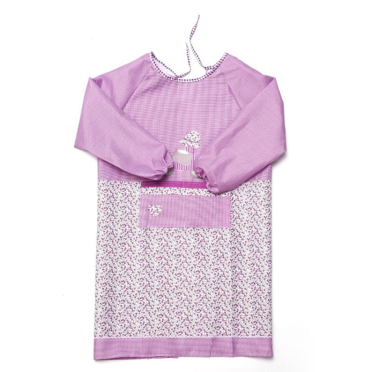 Kitchen Anti-fouling Oil-proof Adult Gowns Home Apron, with Long Sleeve(Purple)