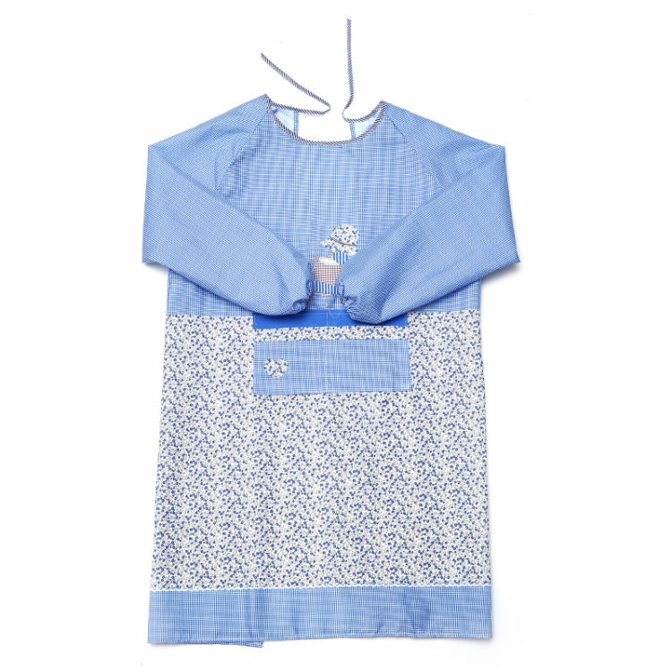 Kitchen Anti-fouling Oil-proof Adult Gowns Home Apron, with Long Sleeve(Blue)