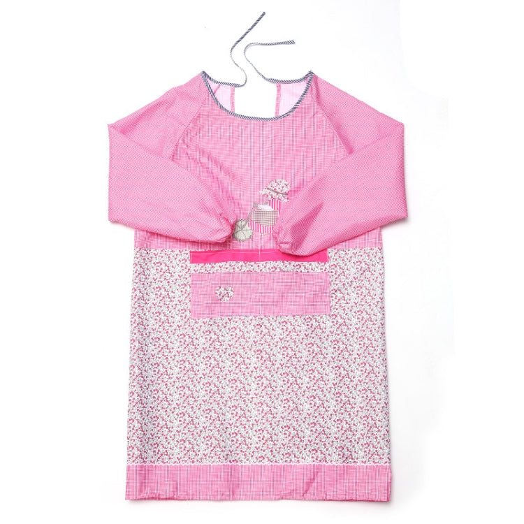Kitchen Anti-fouling Oil-proof Adult Gowns Home Apron, with Long Sleeve(Pink)